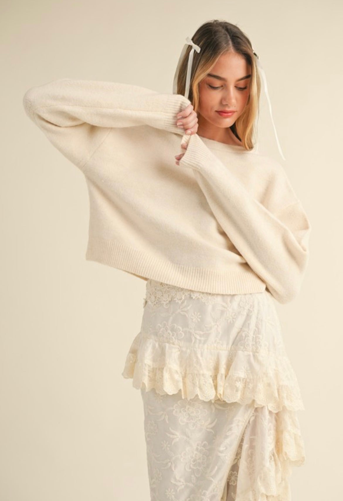 Knitted Bow Cardigan