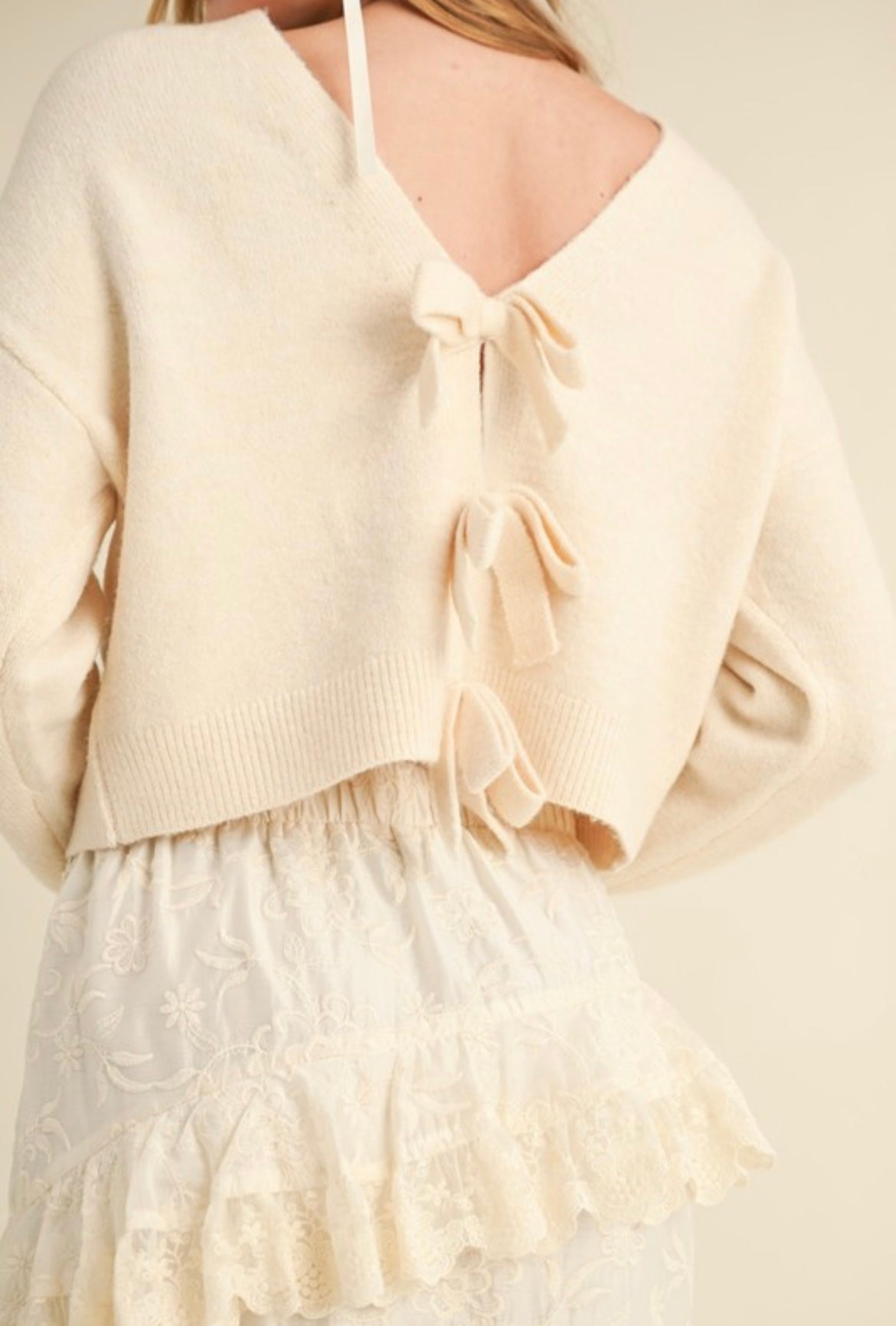 Knitted Bow Cardigan