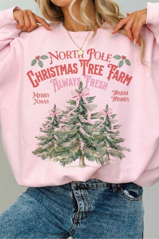 Oversized Christmas Tree Farm Sweatshirt